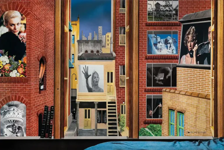 Henry Villegas "Rear Window AP 2" Collage Art Movie Poster - Alfred Hitchcock Films Tribute