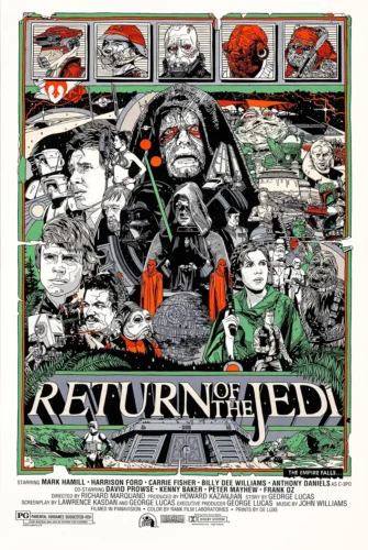Return of the Jedi 1983 Illustrated Collage Movie Poster