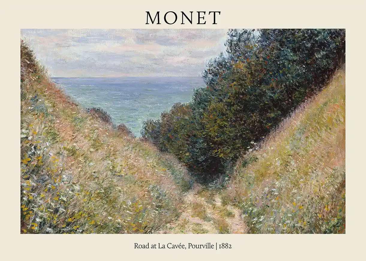 Claude Monet 'Road at La CavƩe, Pourville' 1882 Impressionist Landscape Art Poster