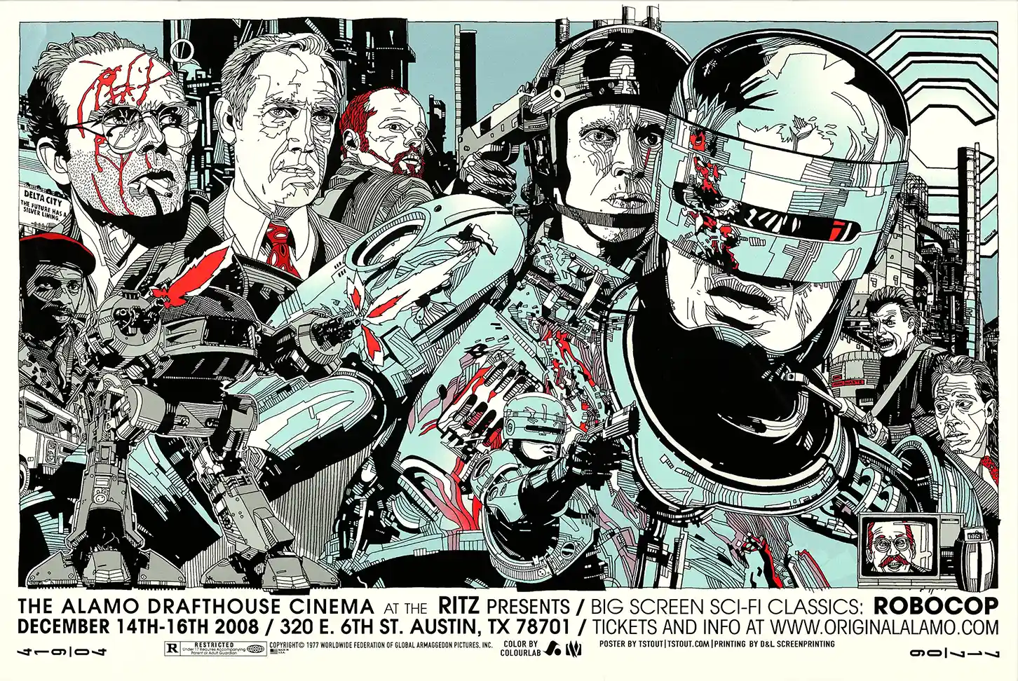 Tyler Stout RoboCop Mondo Poster - Classic Sci-Fi Movie Art Print
