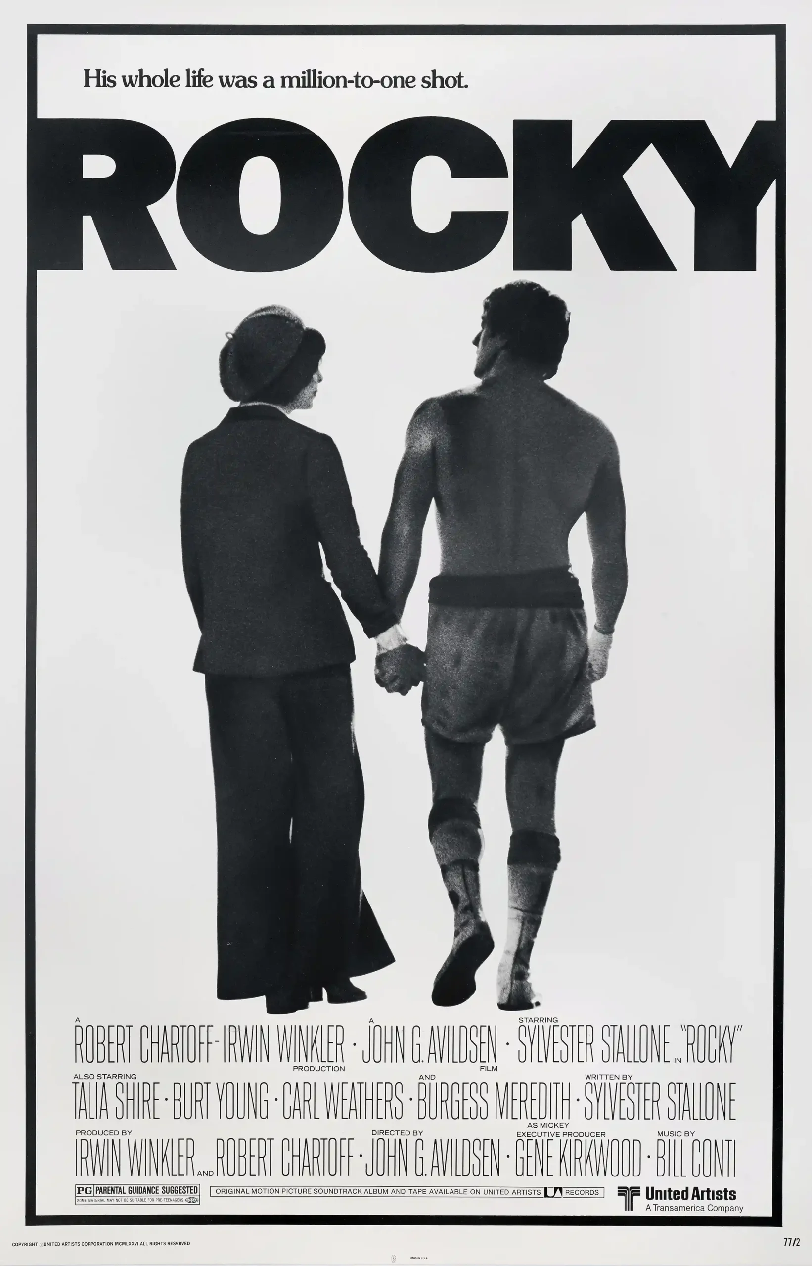 Rocky Movie Poster – 1976 Original Theatrical Poster: Vintage Action Wall Art Print