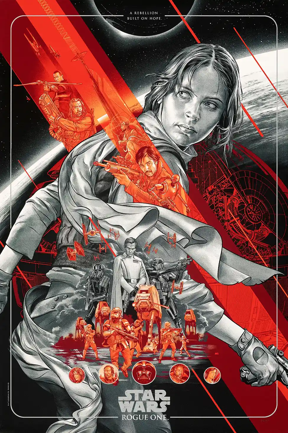 Rogue One Star Wars Mondo Poster | Jyn Erso & Rebel Crew Art Print 3 Rogue One Star Wars Mondo Poster | Jyn Erso & Rebel Crew Art Print