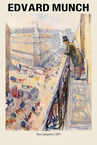 Edvard Munch Rue Lafayette 1891 Impressionist Cityscape Art Print