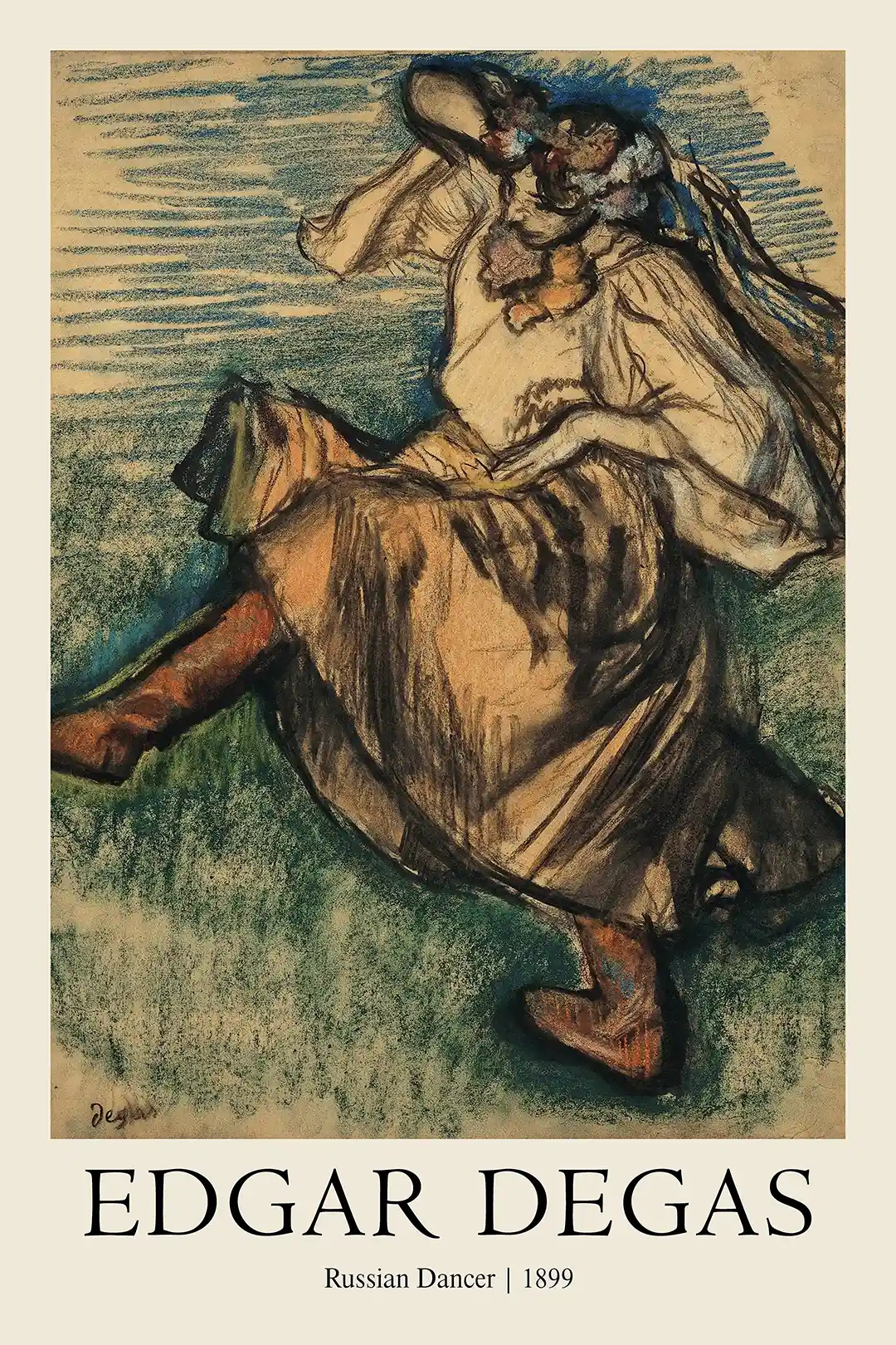 Edgar Degas "Russian Dancer" (1899) Impressionist Pastel Fine Art Print Poster