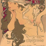 Salon des Cent 20th Exhibition Alphonse Mucha Art Nouveau Print
