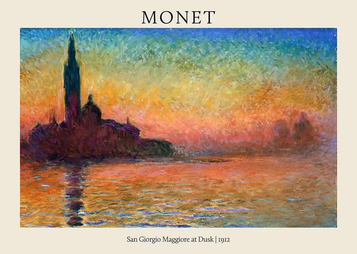 Claude Monet San Giorgio Maggiore at Dusk (1912) Poster - Impressionist Art Print
