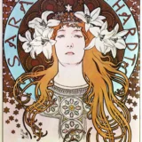 Alphonse Mucha Sarah Bernhardt 1896 Art Nouveau Vintage Poster