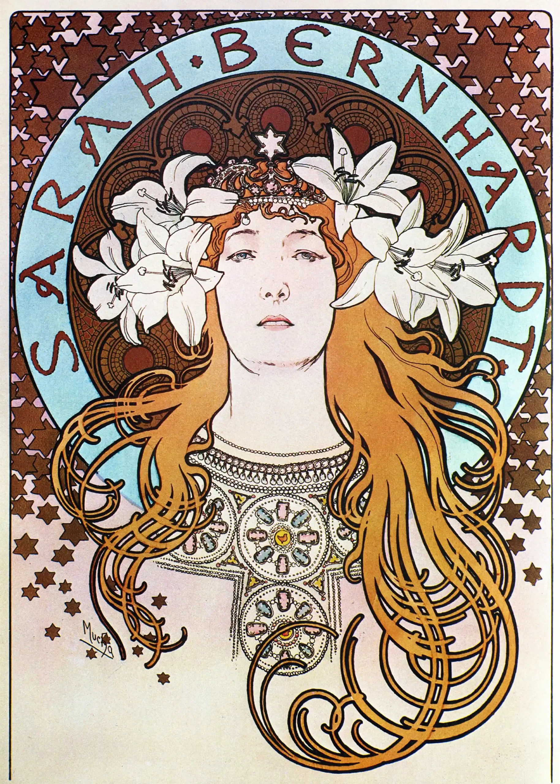 Alphonse Mucha: Sarah Bernhardt Art Nouveau Poster (1896) | Vintage Fine Art Print