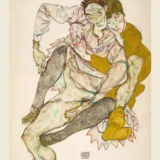 Egon Schiele Seated Couple 1915 Expressionist Art Print