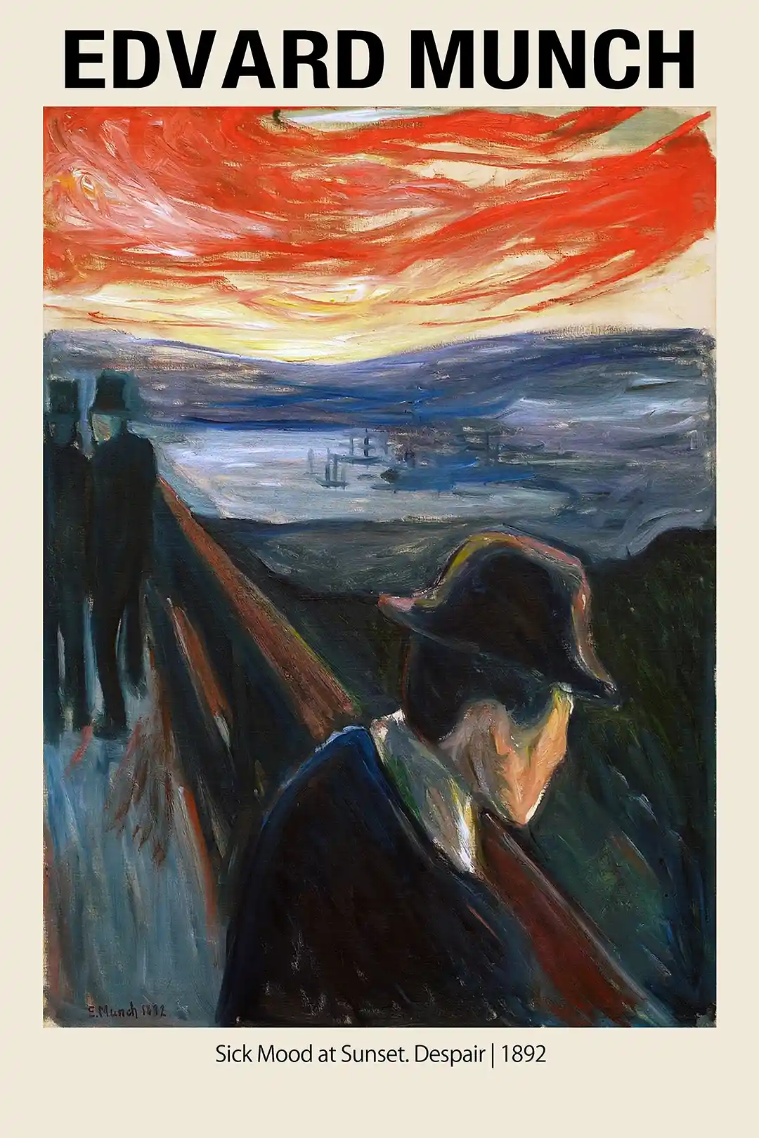Edvard Munch "Sick Mood at Sunset" (1892) Expressionist Masterpiece Art Poster
