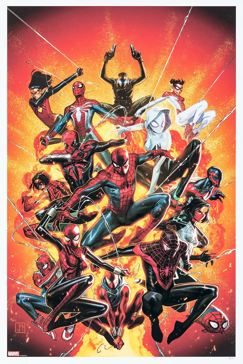 Spider-Geddon Team Poster by Jorge Molina | Epic Spider-Verse Comic Art Print