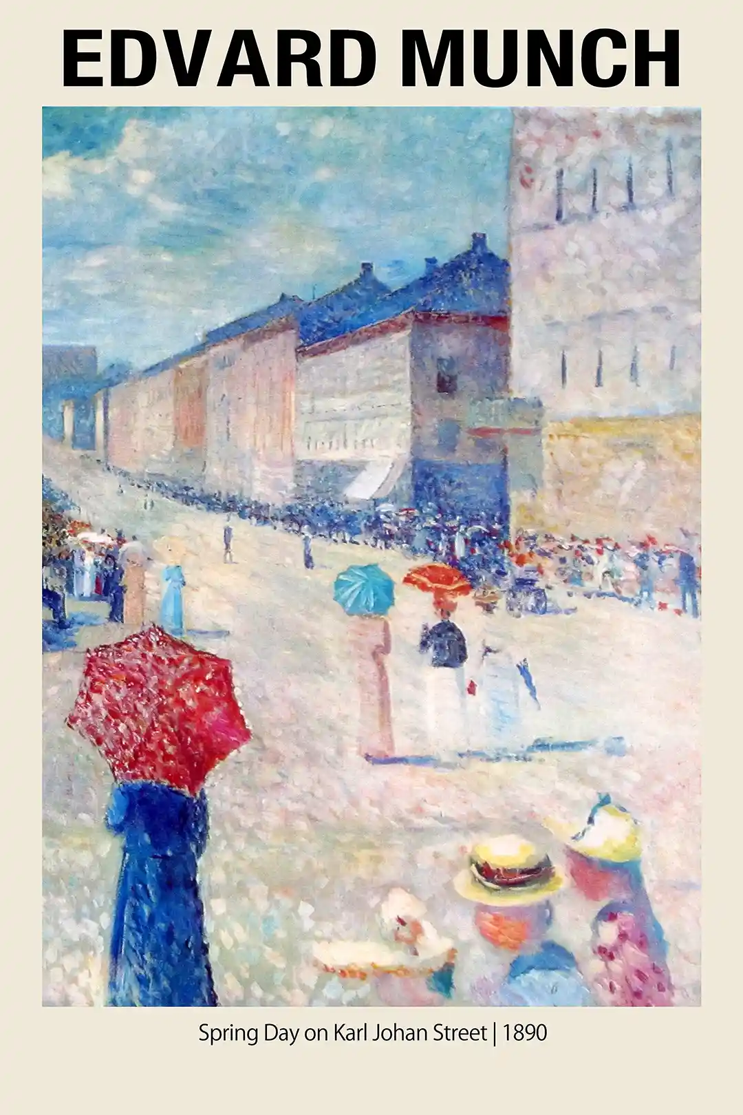 Edvard Munch "Spring Day on Karl Johan Street" 1890 Impressionist Poster