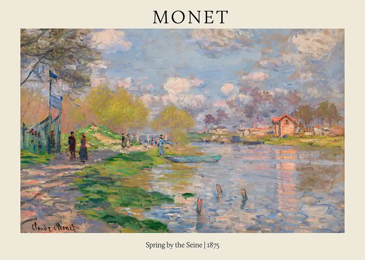 Claude Monet'S 'Spring By The Seine' 1875 Impressionist Landscape Poster Claude Monet'S 'Spring By The Seine' 1875 Impressionist Landscape Poster