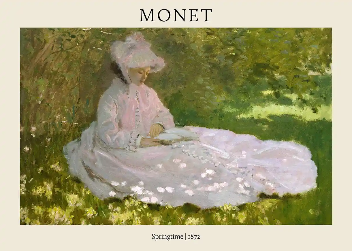 Claude Monet's "Springtime" (1872) Classic Impressionist Garden Art Print