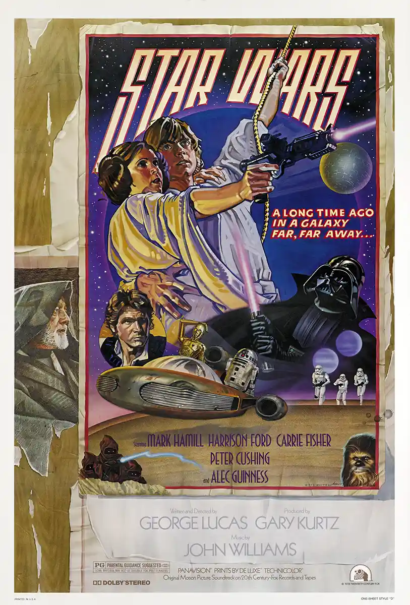 Star Wars: Episode IV - A New Hope Movie Poster – 1977 Vintage Poster: Vintage Sci-Fi Wall Art Print