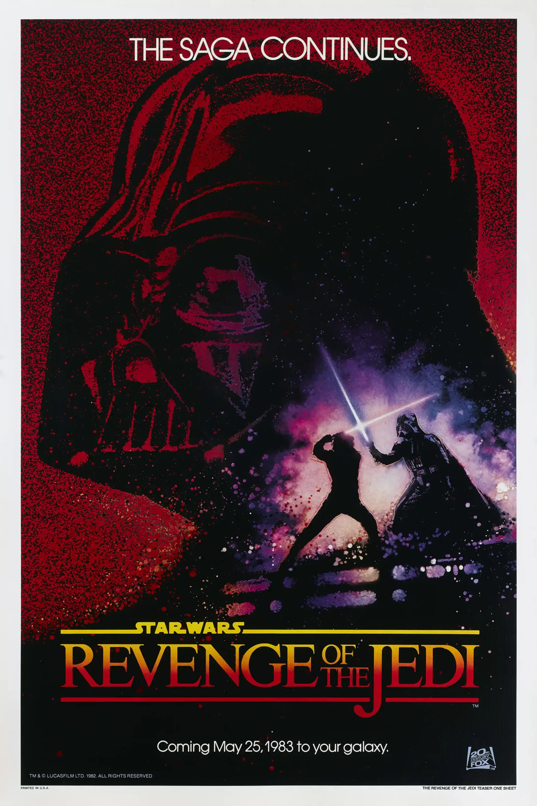 Star Wars: Revenge Of The Jedi (teaser) Movie Poster – 1983 Teaser Poster: Vintage Sci-Fi Wall Art Print