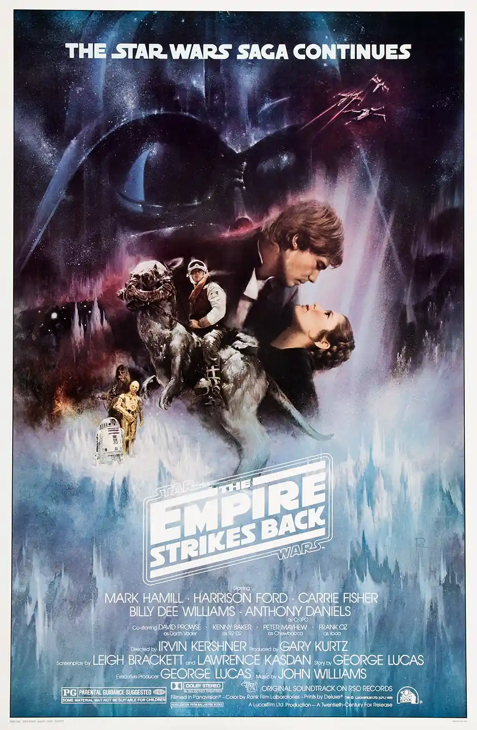 Star Wars: The Empire Strikes Back Movie Poster – 1980 Original Theatrical Poster (Version 1980): Vintage Sci-Fi Wall Art Print