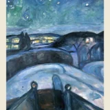 Edvard Munch Starry Night 1924 Expressionist Landscape Art Print