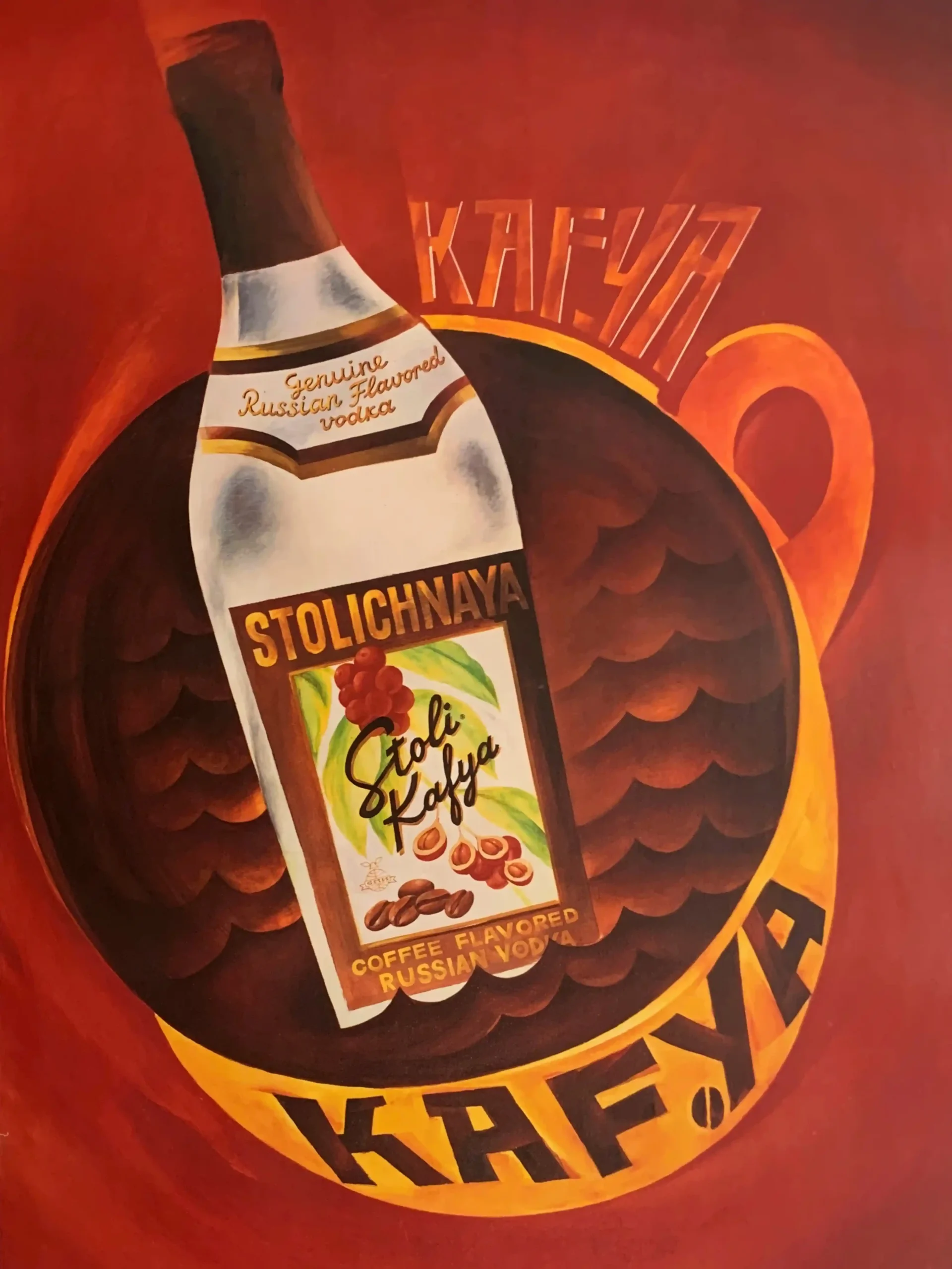 Stolichnaya Stoli Kafya Coffee Vodka Vintage Advertising Poster Art 3 Stolichnaya Stoli Kafya Coffee Vodka Vintage Advertising Poster Art