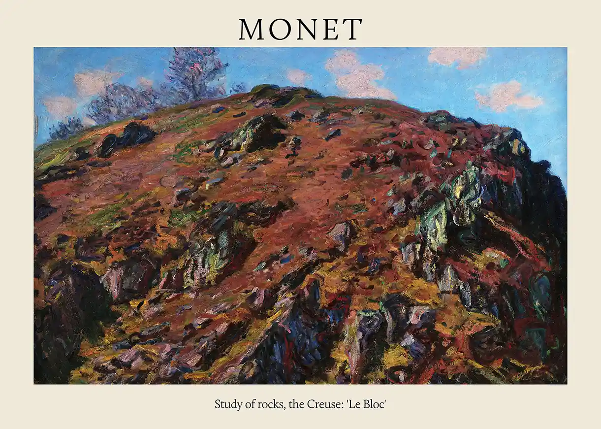 Claude Monet 'Study of Rocks, the Creuse: Le Bloc' Impressionist Landscape Poster