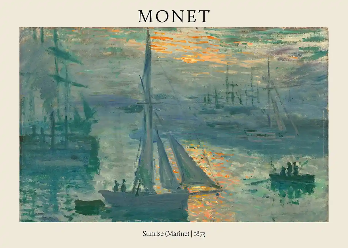 Claude Monet: Sunrise (Marine) 1873 Impressionist Seascape Poster Print