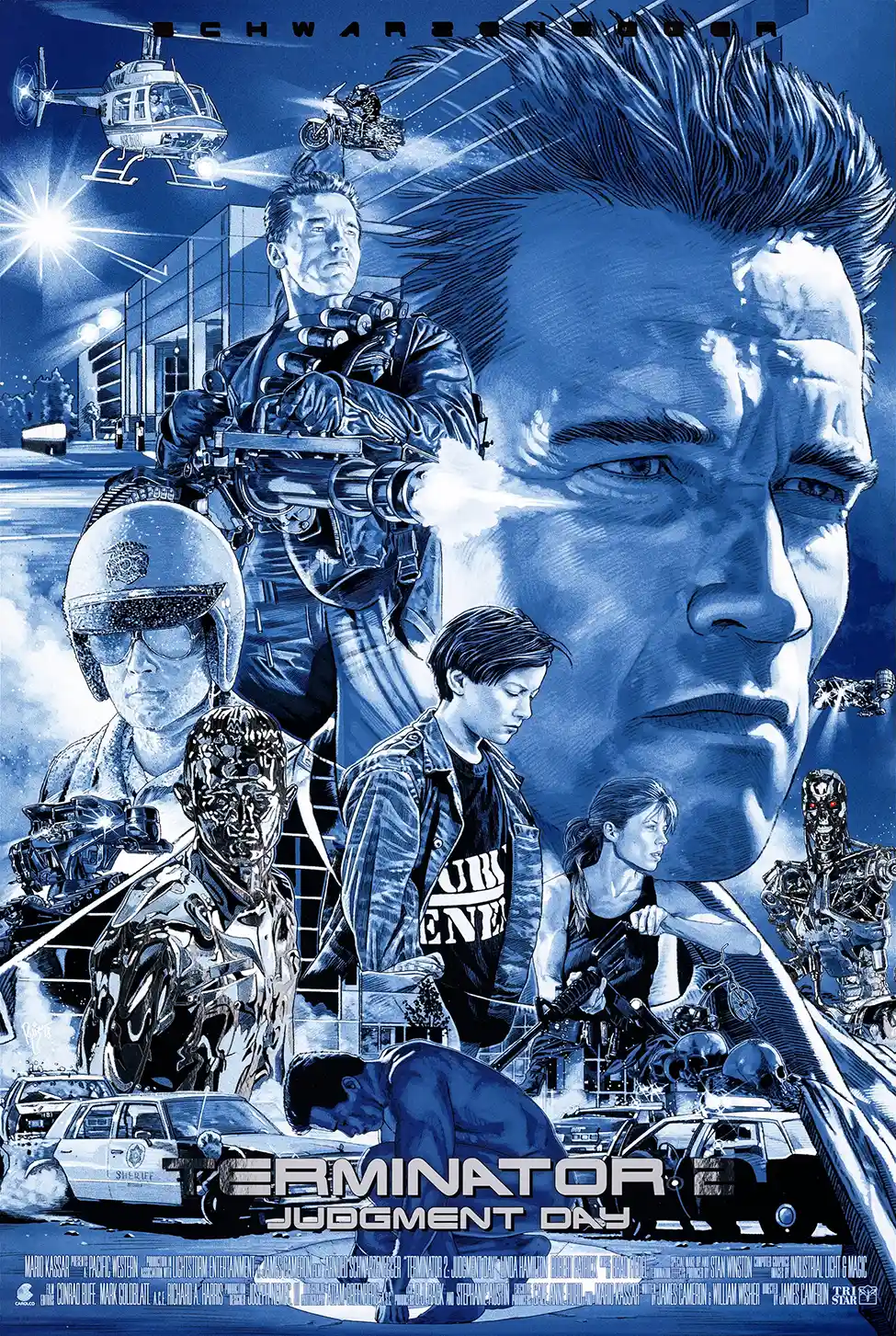 Terminator 2: Judgment Day Poster | Ruiz Burgos Blue Variant Movie Art Print 3 Terminator 2: Judgment Day Poster | Ruiz Burgos Blue Variant Movie Art Print