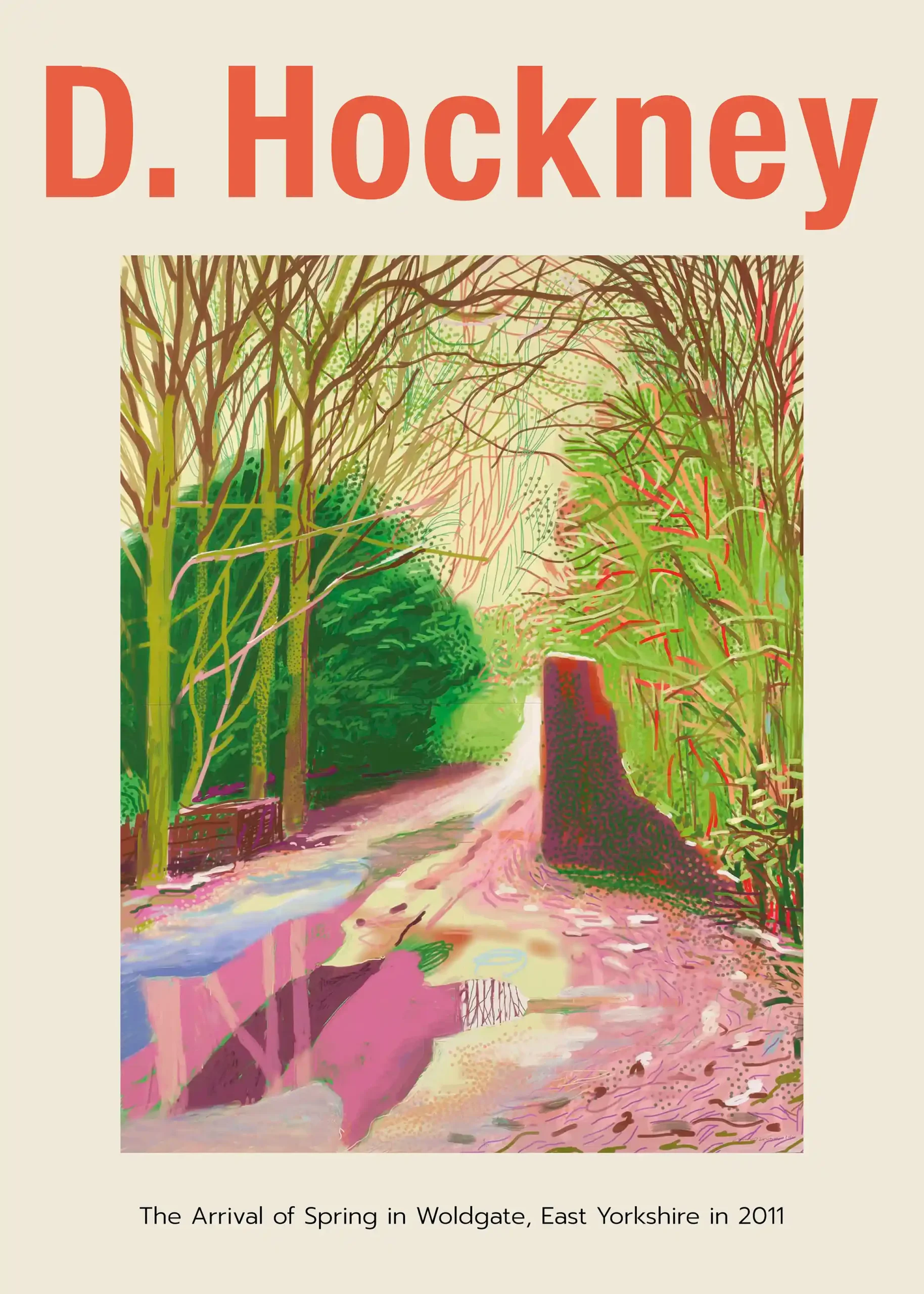 David Hockney's 'The Arrival of Spring in Woldgate, 2011' Exhibition Art Poster