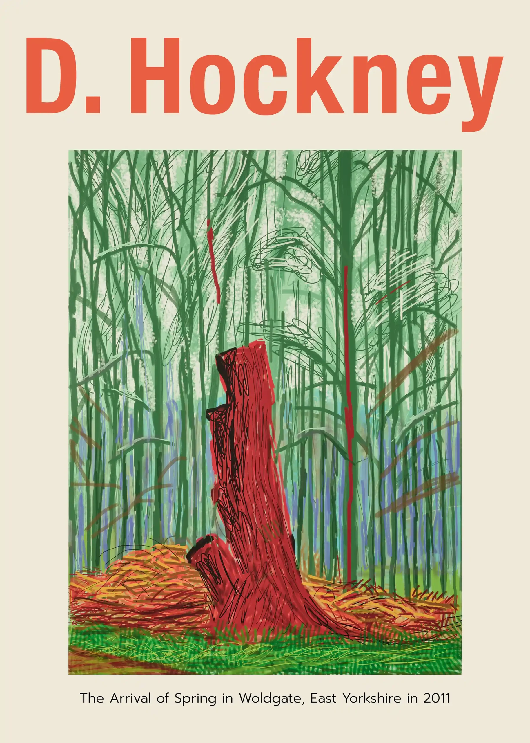 David Hockney 'The Arrival of Spring in Woldgate, 2011' Digital Art Print