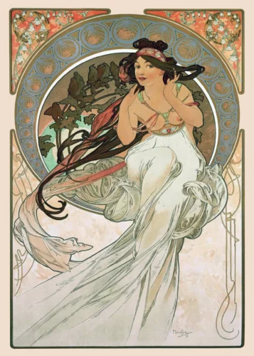 Alphonse Mucha Music 1898, Art Nouveau Masterpiece Art Print
