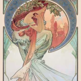 Alphonse Mucha The Arts Music 1898 Art Nouveau Art Print