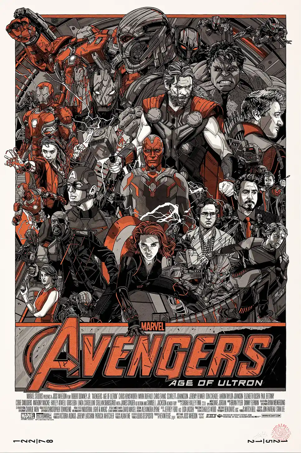 Tyler Stout's Avengers: Age of Ultron Screenprint Poster - Limited Edition MCU Art