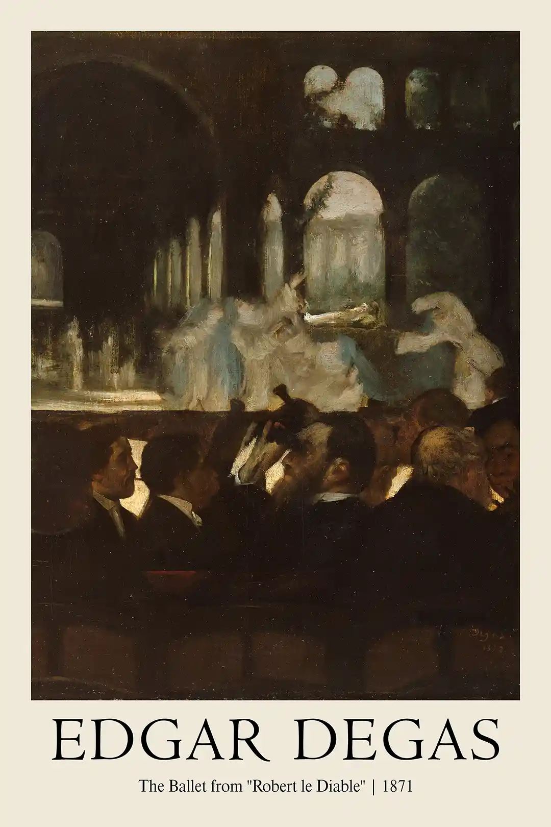 Edgar Degas: The Ballet from "Robert le Diable" (1871) Impressionist Poster