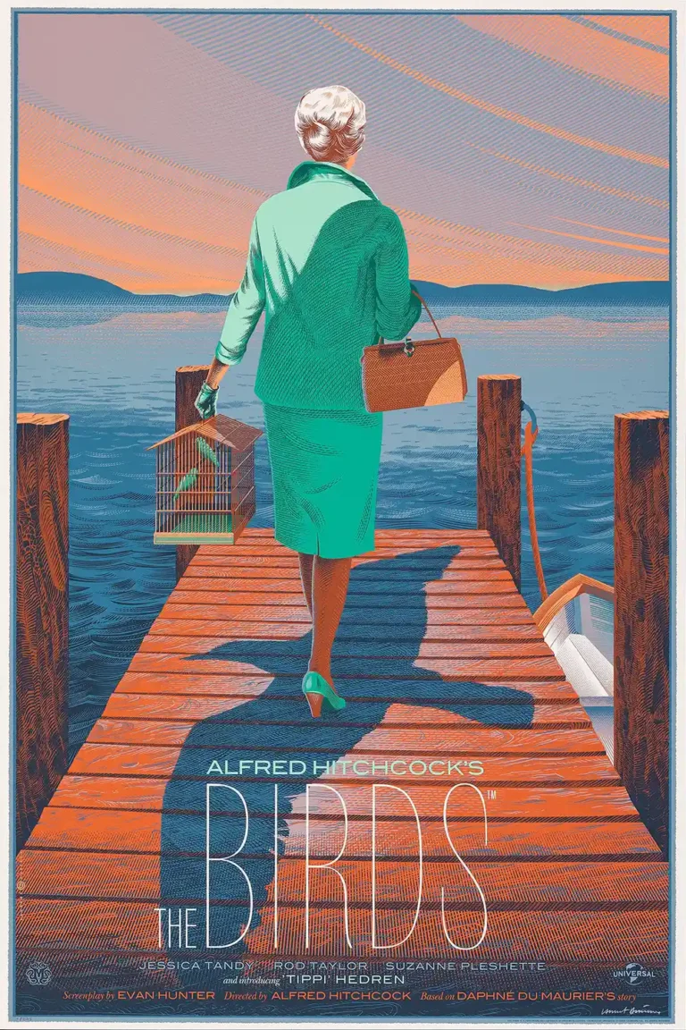 Laurent Durieux Mondo "The Birds" Movie Poster - Premium Wall Art Print