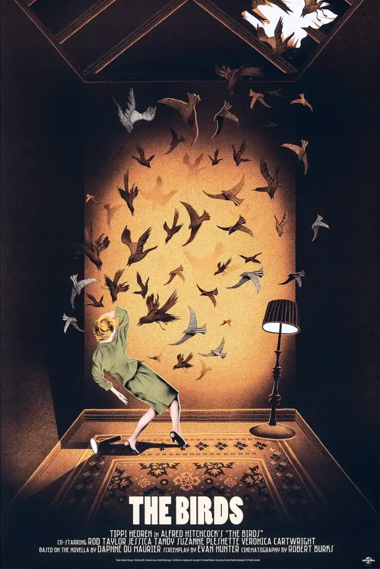 Alfred Hitchcock's The Birds Movie Poster - Adam Simpson Mondo Art Print