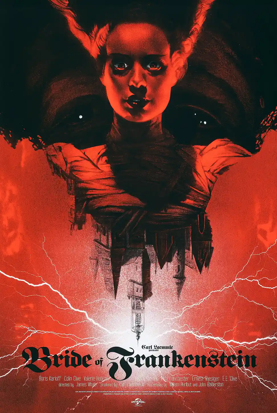 The Bride of Frankenstein (Greg Ruth Mondo Art Print) | Universal Classic Horror Poster