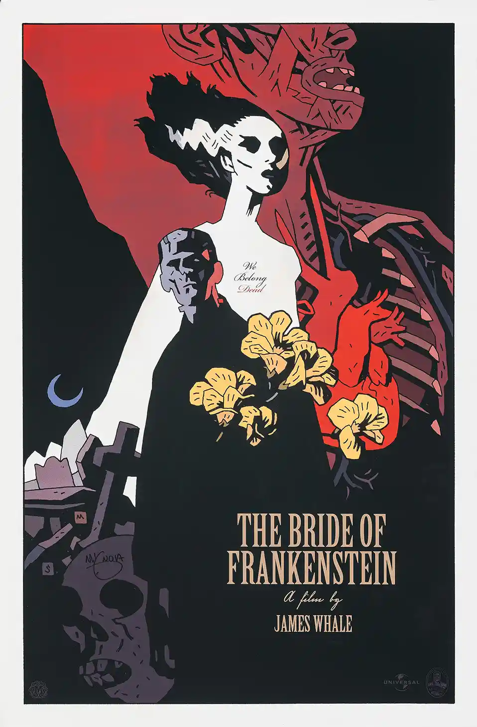 The Bride of Frankenstein Mondo Poster | Classic Horror Art Print by Mike Mignola