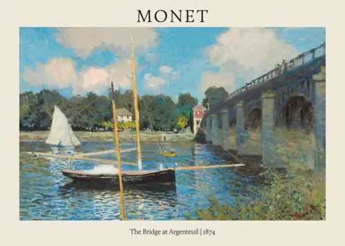 Bridge at Argenteuil 1874 by Claude Monet Impressionist Art Print