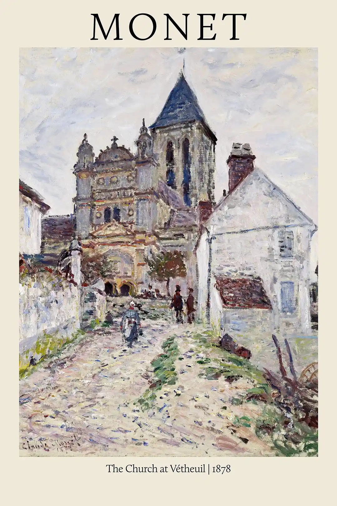 Claude Monet's 'The Church at Vétheuil, 1878' Impressionism Painting Poster