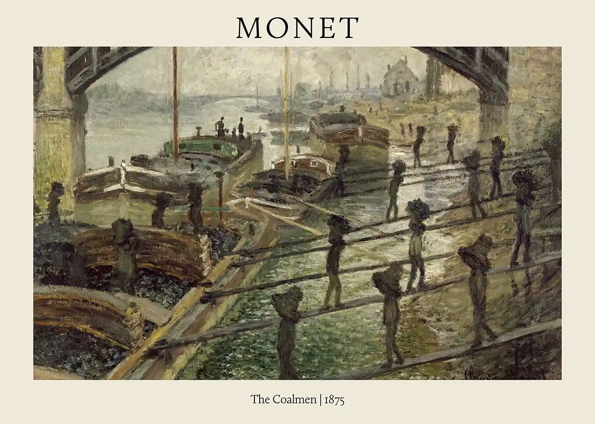 Claude Monet "The Coalmen" (1875) Poster | Impressionist Industrial Art Print