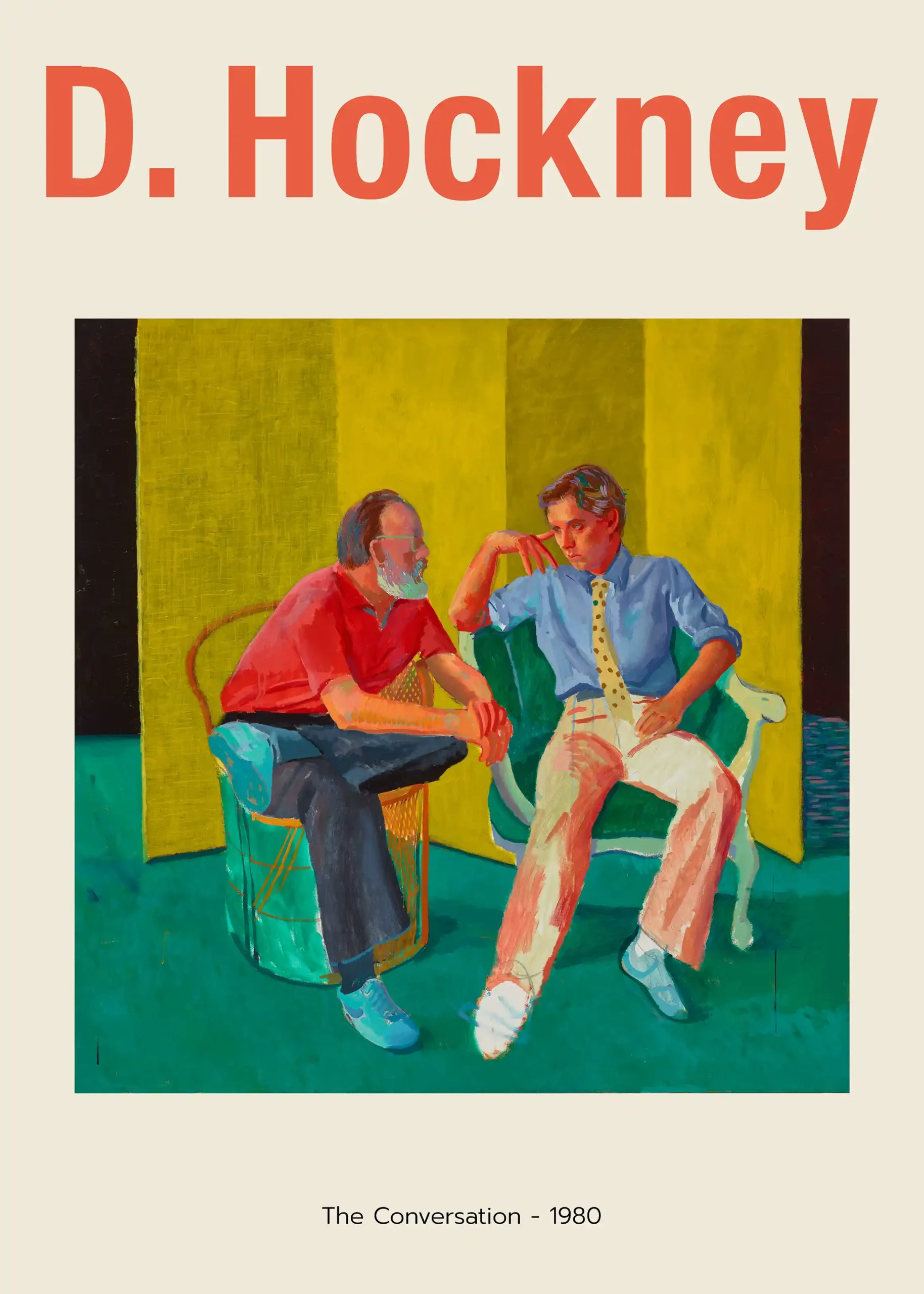 David Hockney “The Conversation” (1980) Iconic Pop Art Poster Print