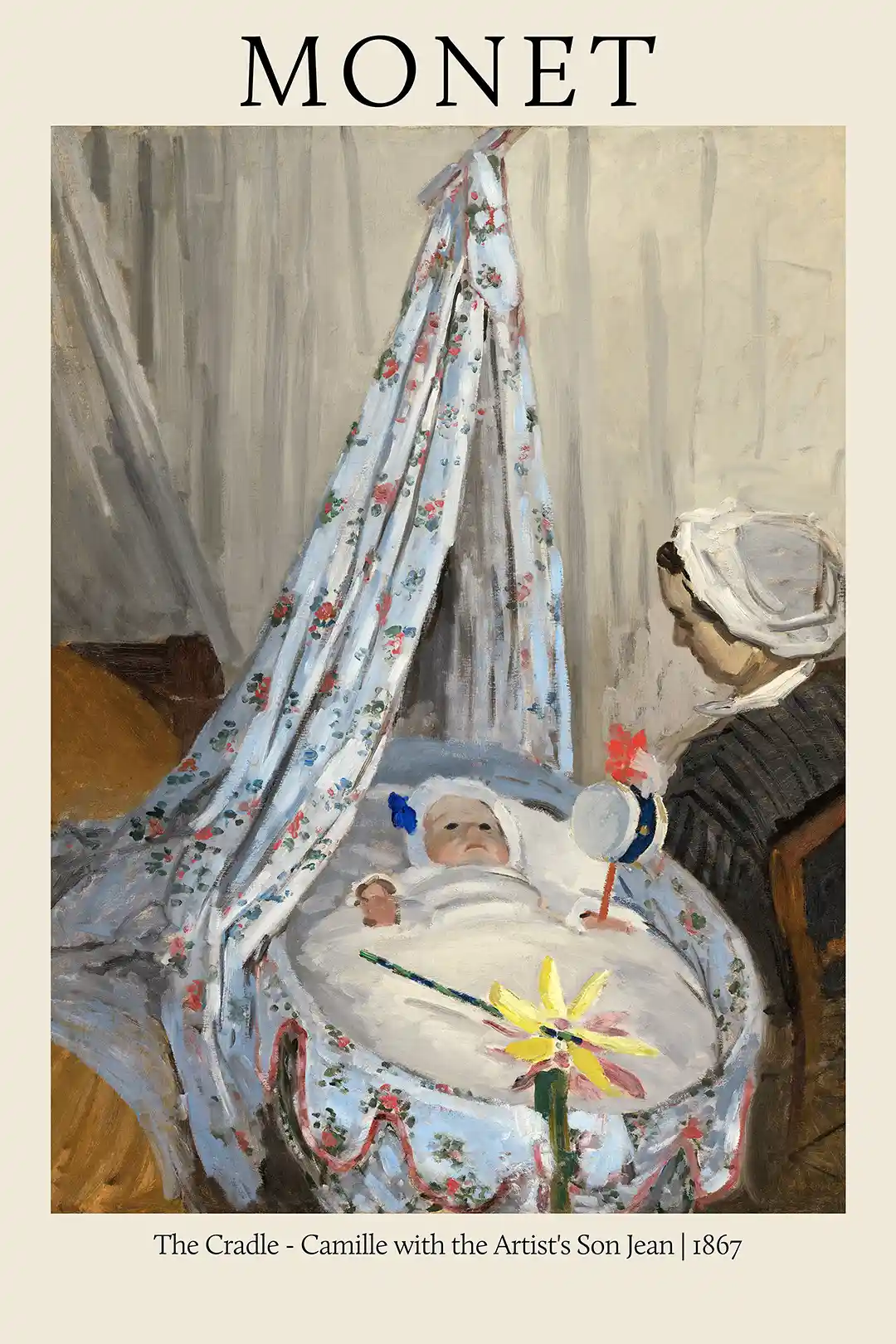 Claude Monet, The Cradle (1867) Poster | Impressionist Mother and Child Art Print