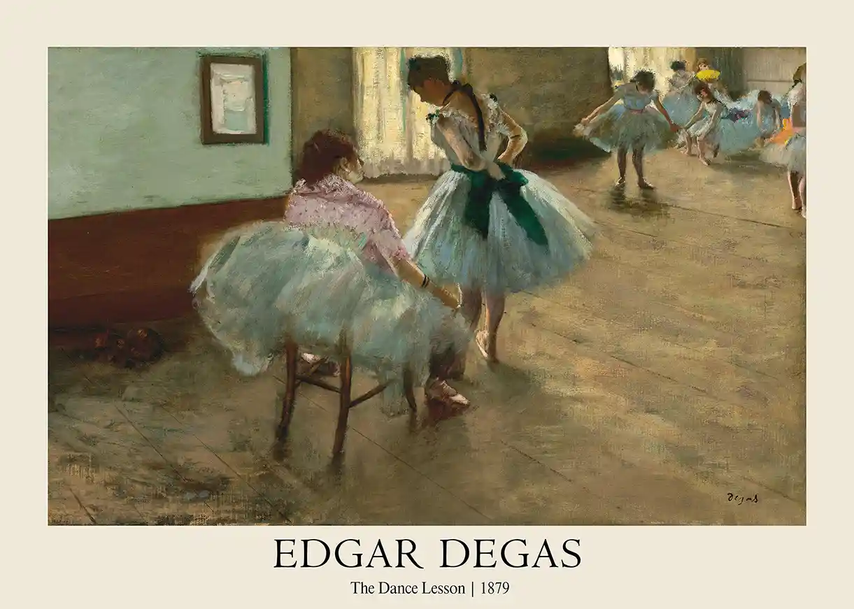 Edgar Degas' The Dance Lesson (1879) Art Poster | Impressionist Ballet Print
