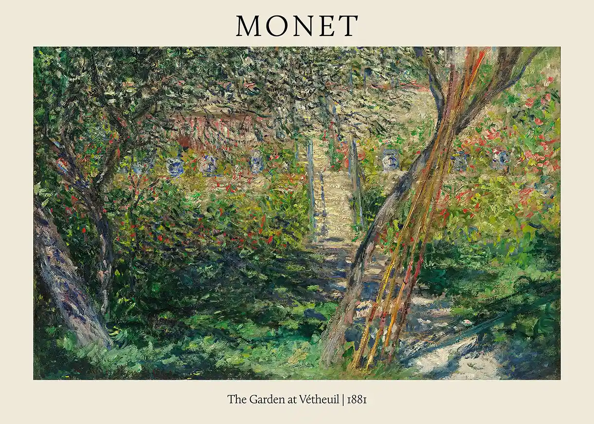 Monet's The Garden at Vétheuil (1881) Poster | Classic Impressionist Garden Art Print