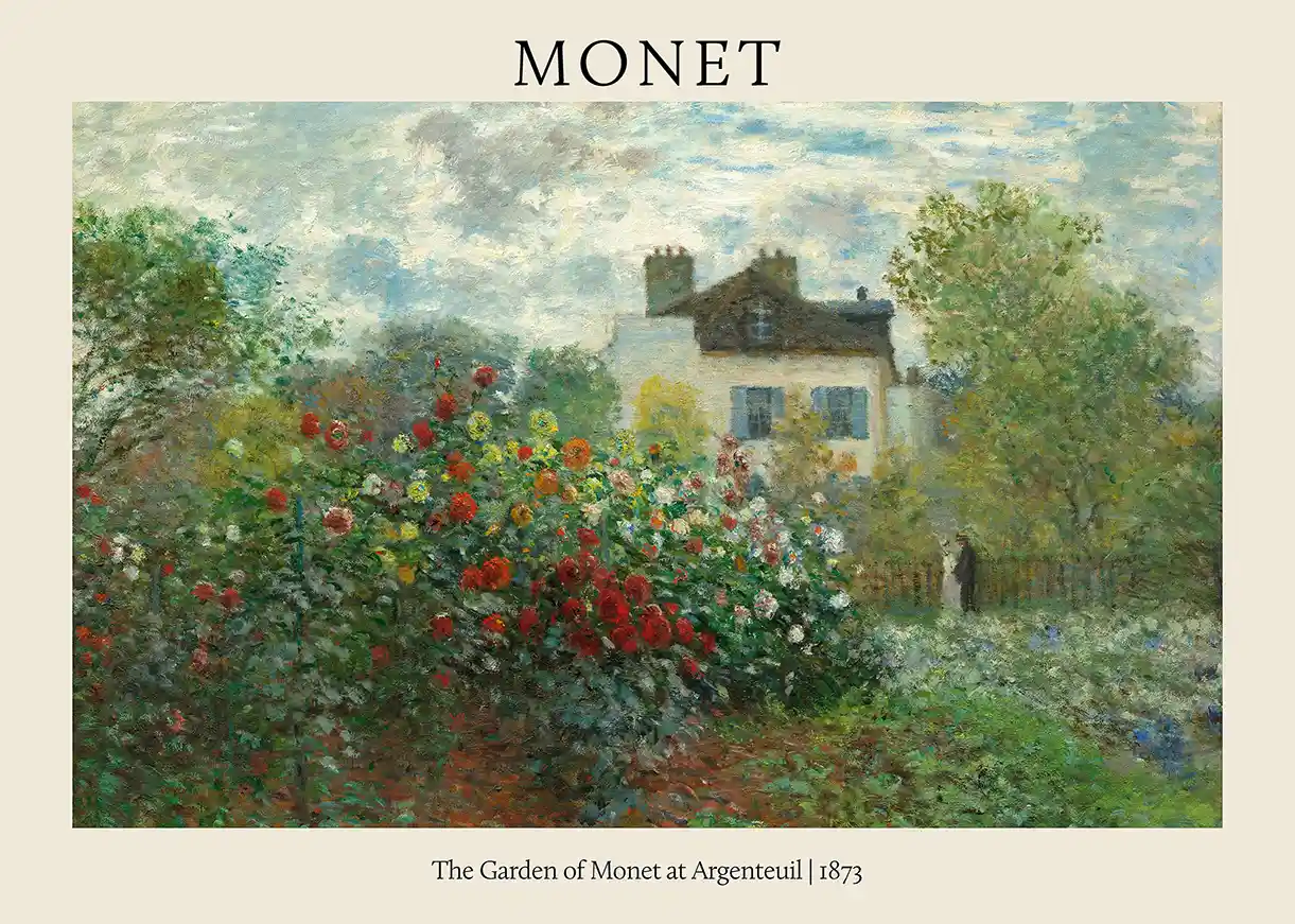 Claude Monet: The Garden at Argenteuil (1873) Impressionist Masterpiece Poster
