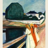 Edvard Munch Girls on the Bridge 1927 Expressionist Art Print