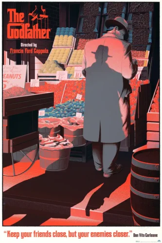 The Godfather Fruit Market Movie Poster by Laurent Durieux