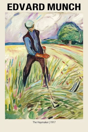 Edvard Munch The Haymaker 1917 Expressionist Landscape Art Print