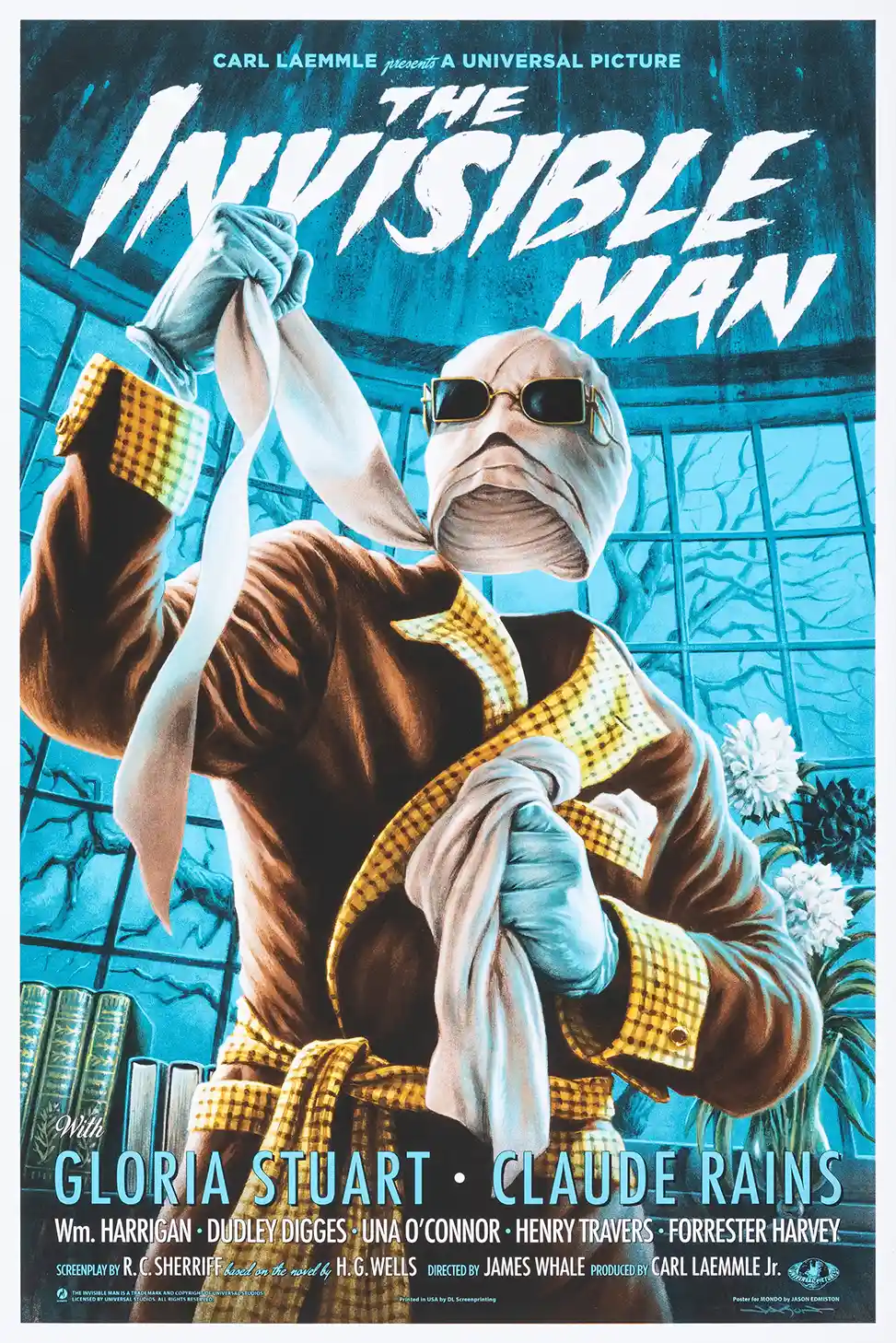 The Invisible Man (1933) Mondo Poster by Jason Edmiston | Universal Horror Art Print