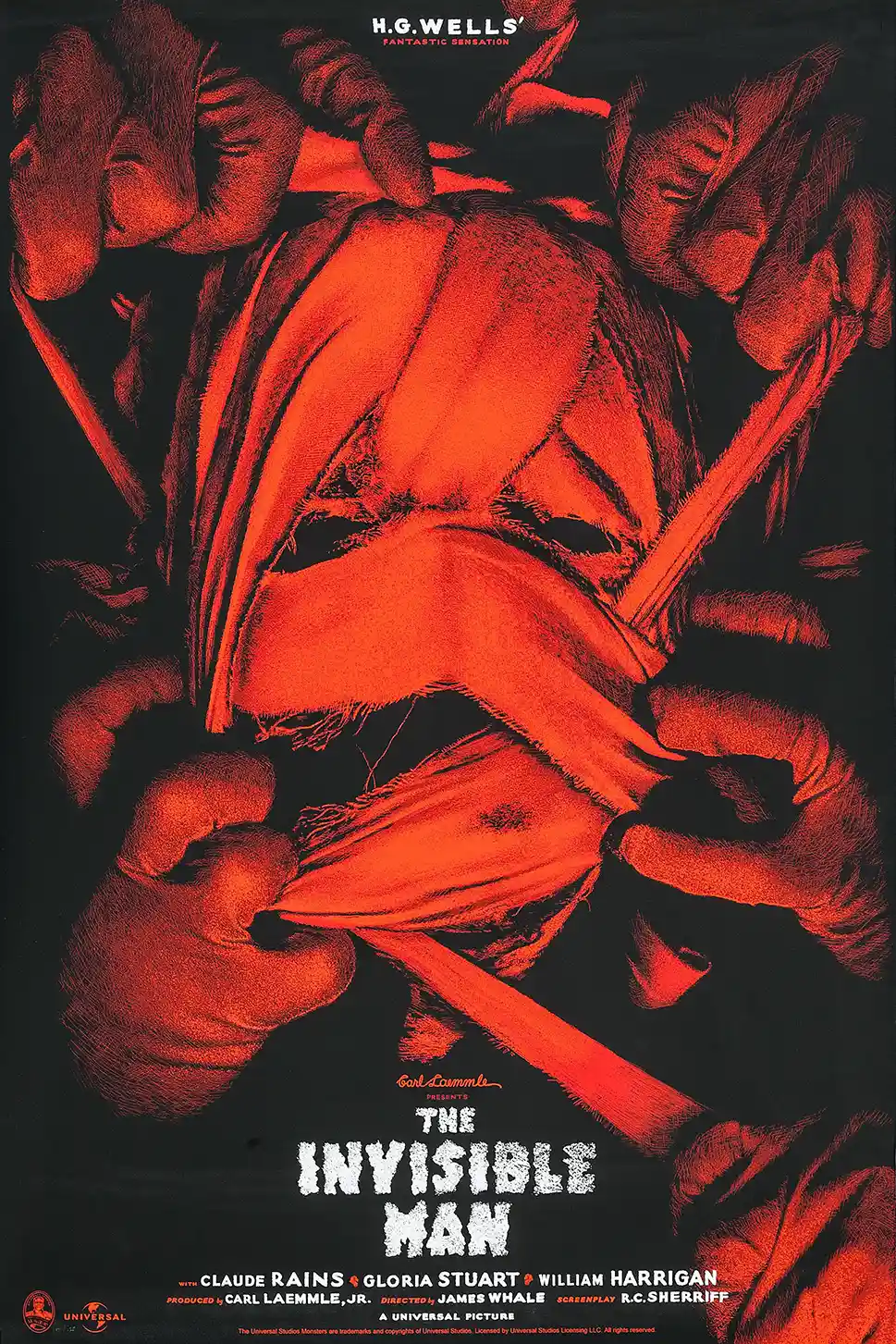 The Invisible Man Mondo Poster by Elvisdead | Universal Monsters Horror Art Print