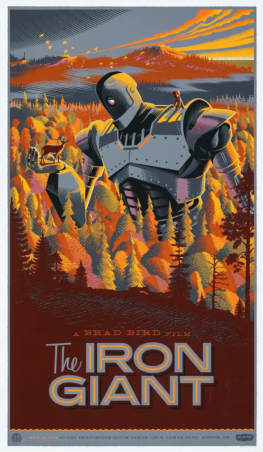 The Iron Giant Laurent Durieux Mondo Poster Print | Brad Bird Film Art